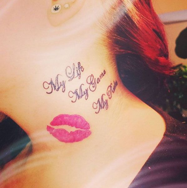39 Attractive Kiss Tattoos On Neck 39 Attractive Kiss Tattoos On Neck