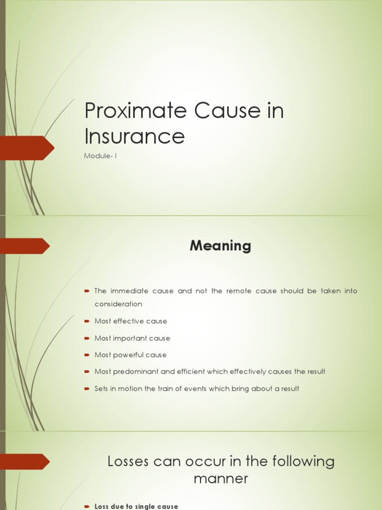 Analysis Of Key Legal Concepts Related To Proximate Cause Pdf