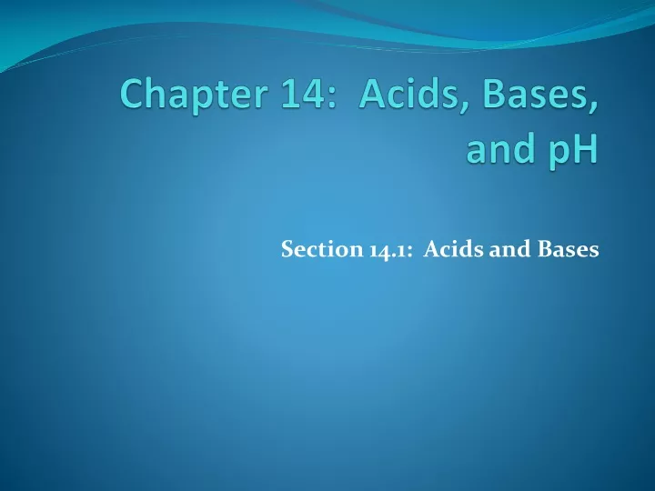 Chapter 14 Acids Bases And Ph Ppt Download