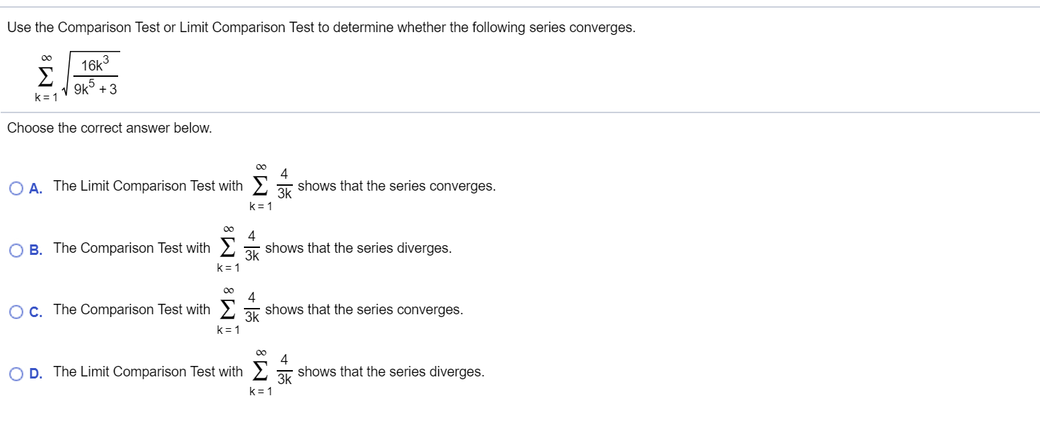 Difference Between Comparison Test And Limit Comparison Test Difference Between Comparison Test And Limit Comparison Test