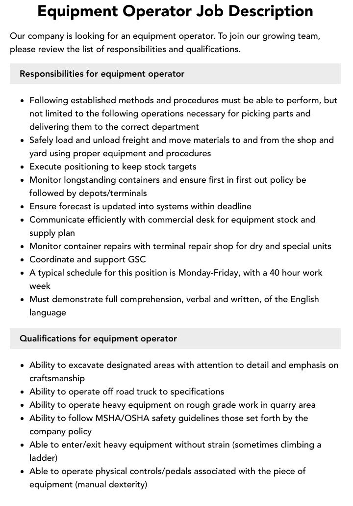 Equipment Operator Jobs in PA: Find Your Next Role