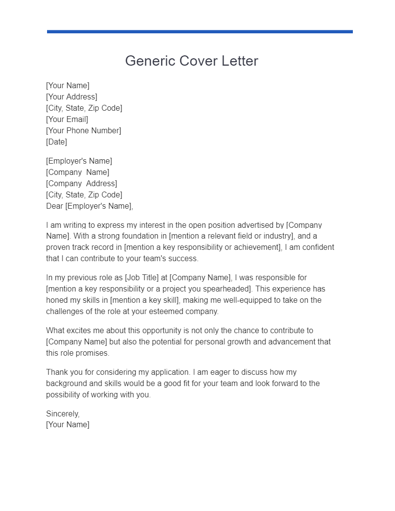 Generic Job Application Generic Job Application