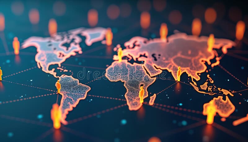 Global Business Network Map Shows International Connections Small Global Business Network Map Shows International Connections Small