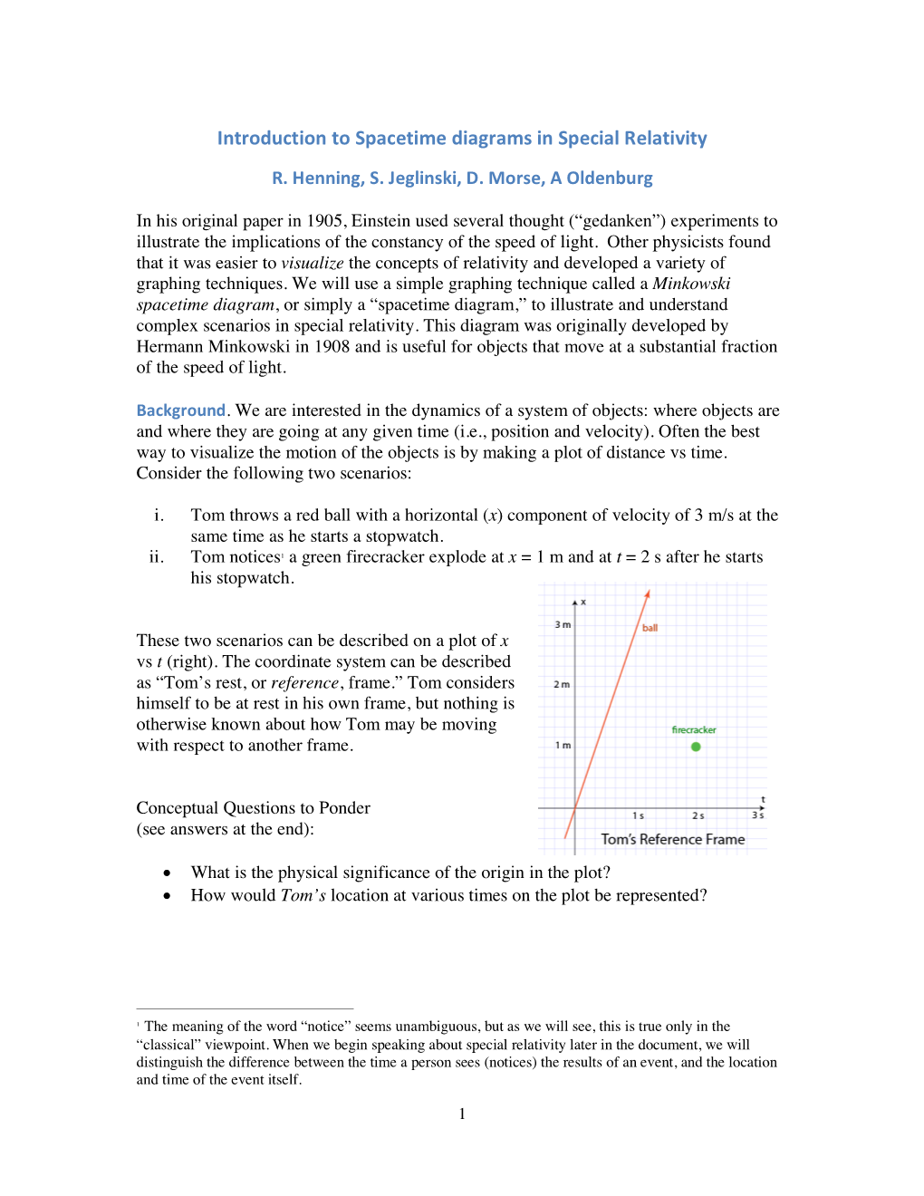 Introduction To Spacetime Diagrams In Special Relativity R Docslib Introduction To Spacetime Diagrams In Special Relativity R Docslib