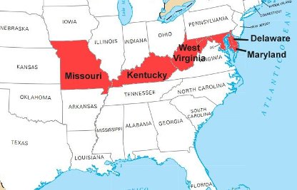 Name The 4 Border States During The Civil War American Civil War Name The 4 Border States During The Civil War American Civil War