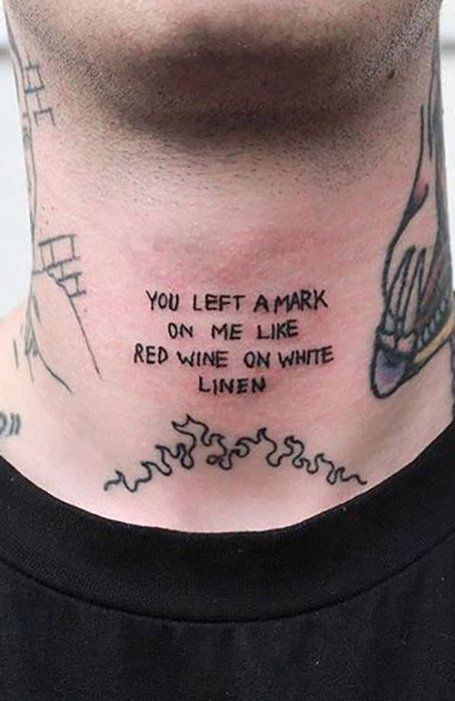 neck saying tattoos