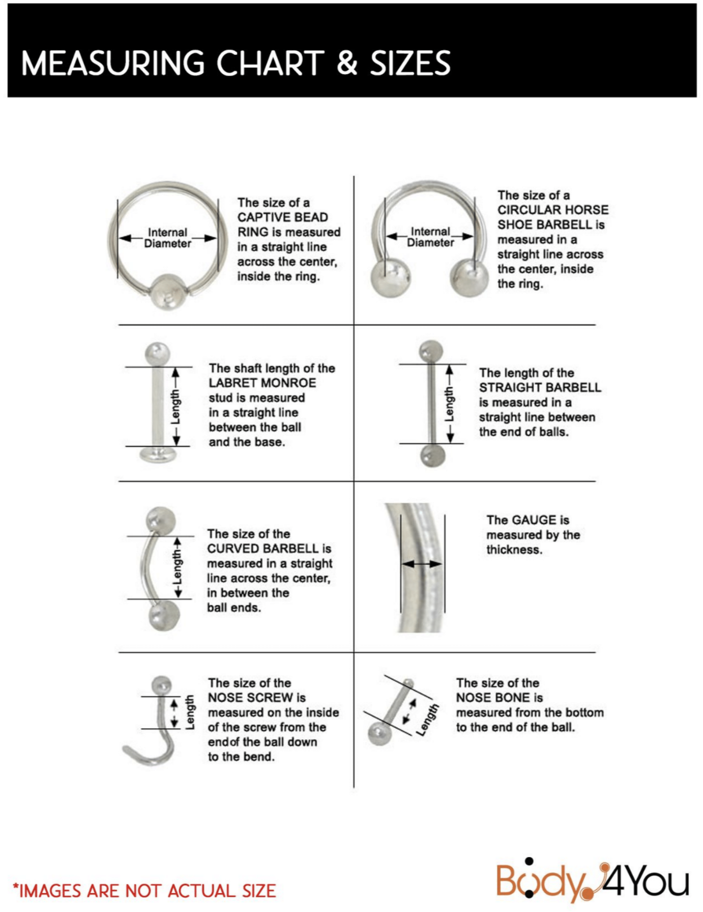 Nose Piercing Size Chart Nose Piercing Size Chart