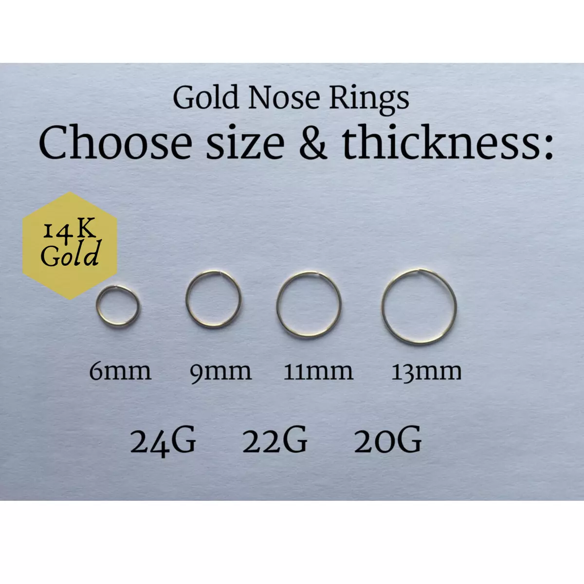 Nose Ring Gauge Sizes Nose Ring Gauge Sizes