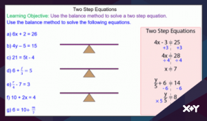 Solving Two Step Equations Using The Balance Method Mr Mathematics Com Solving Two Step Equations Using The Balance Method Mr Mathematics Com