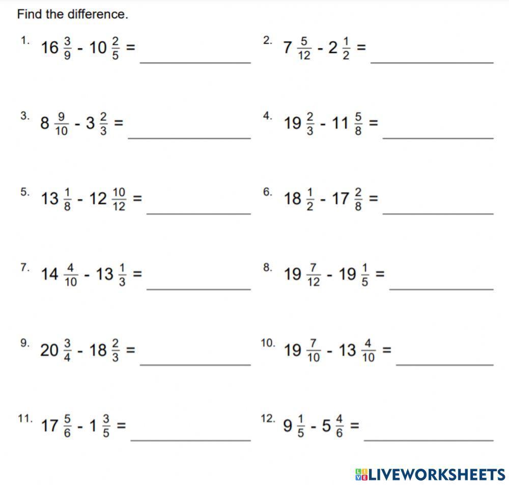 Master Subtracting Mixed Fractions: Easy Steps to Solve