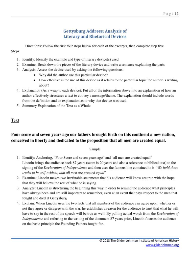 The Gettysburg Address Rhetorical Analysis Activity Packet Tpt The Gettysburg Address Rhetorical Analysis Activity Packet Tpt